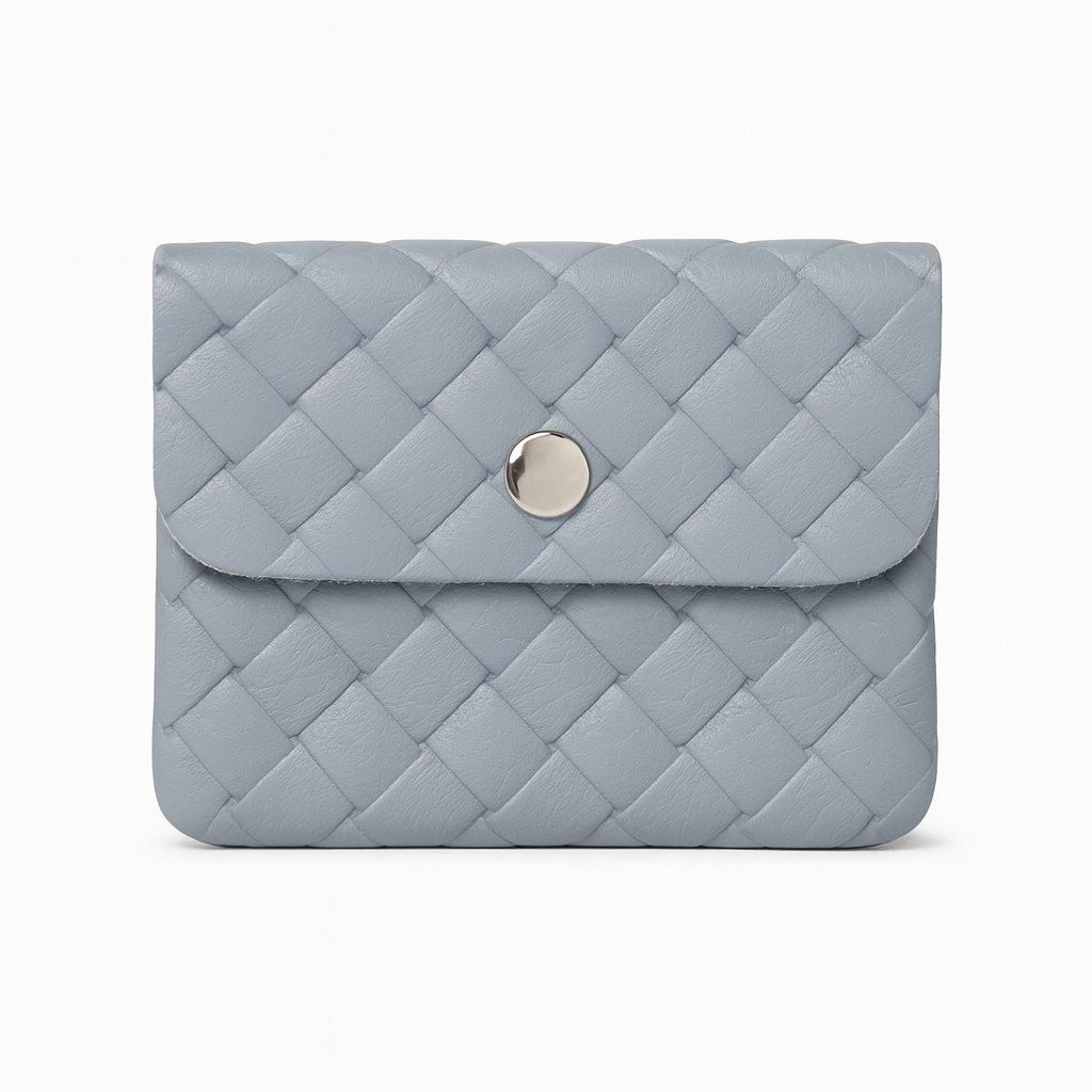 Mini portemonnee | Weave steengrijs