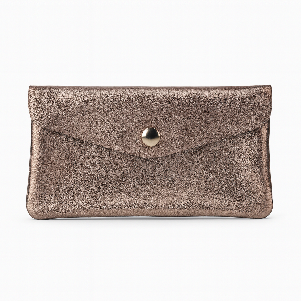 Maxi portemonnee | Metallic cocoa