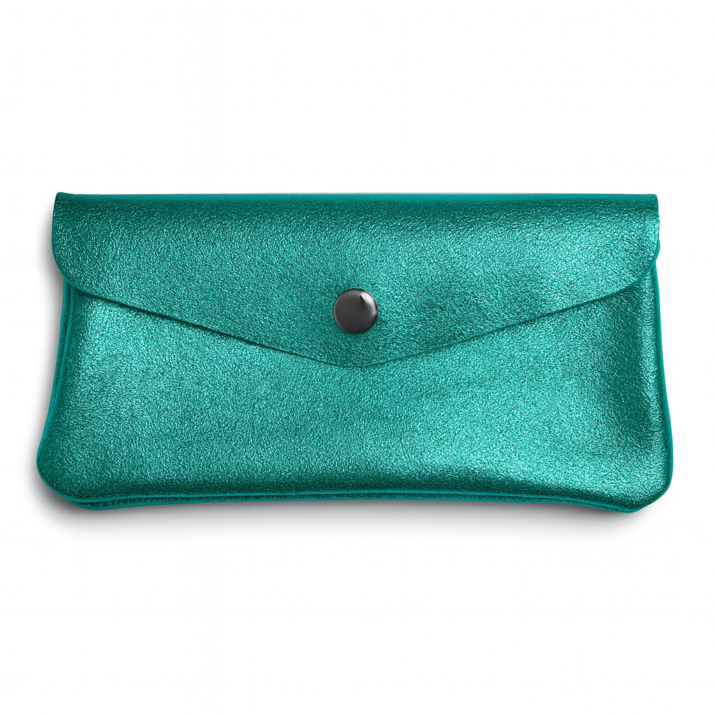 Maxi portemonnee | Metallic smaragd
