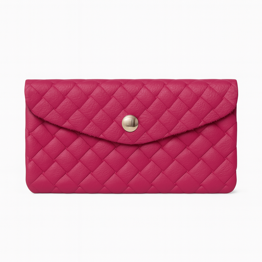 Maxi portemonnee | Weave fuchsia