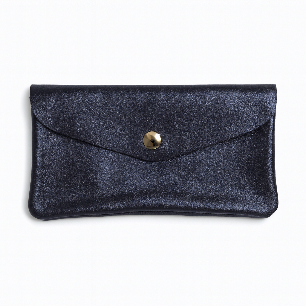 Maxi portemonnee | Metallic navy