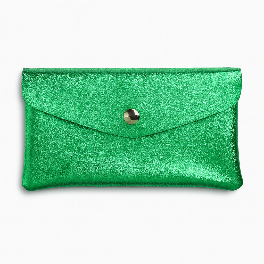 Maxi portemonnee | Metallic emerald