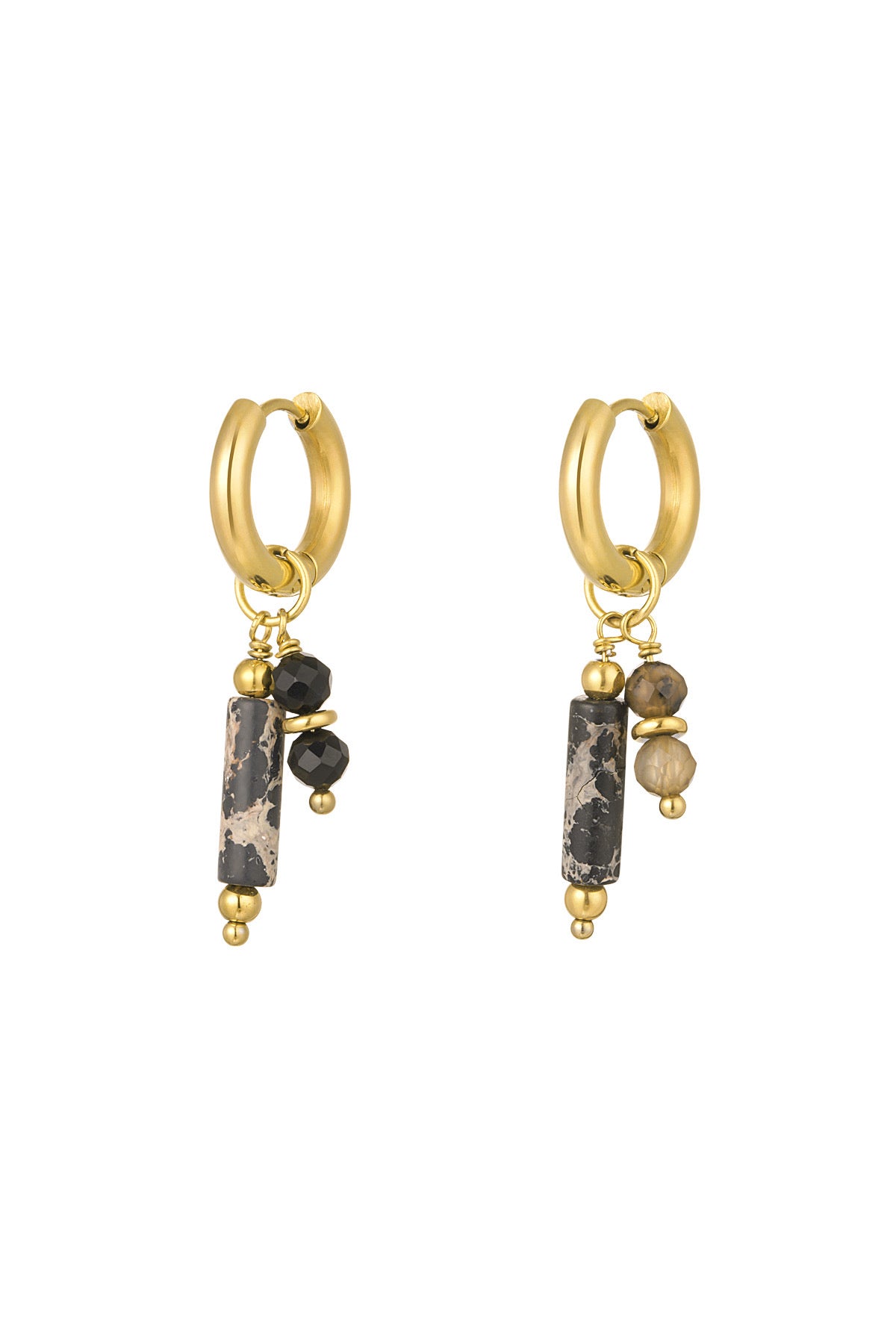 Elegante oorbellen | Natuursteen van Louxx the brand met gouden details en unieke natuursteen hangers. Perfect voor een stijlvolle look!
