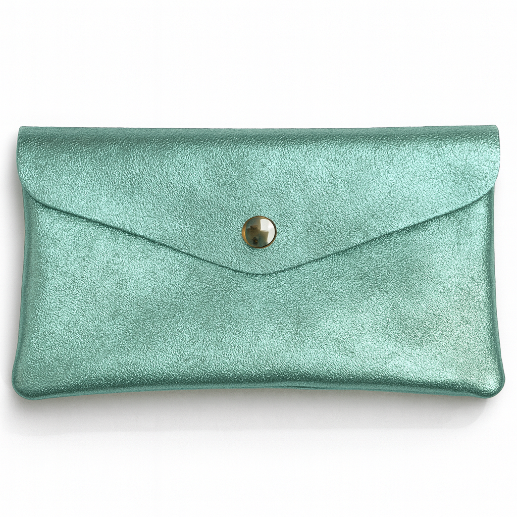Maxi portemonnee | Metallic mint