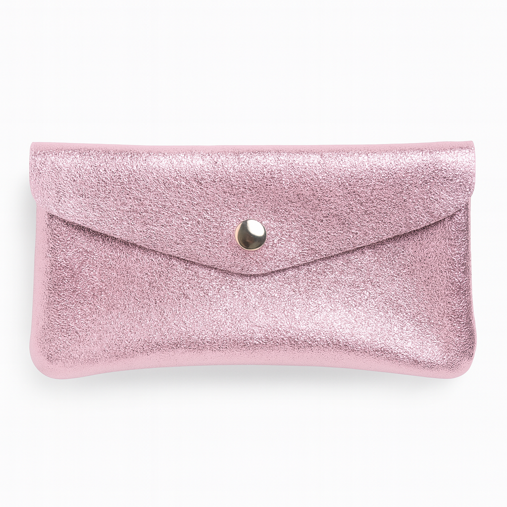Maxi portemonnee | Metallic blush