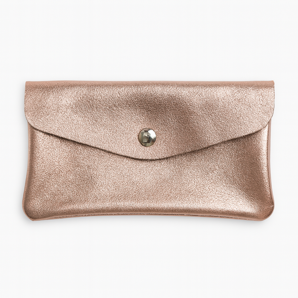 Maxi portemonnee | Metallic rose