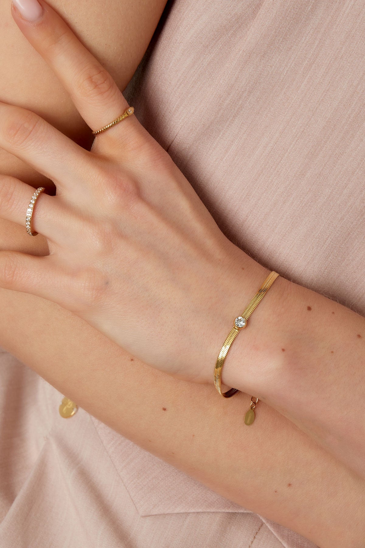 schakel armband met diamant