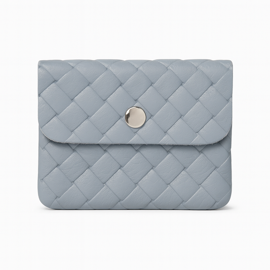 Mini portemonnee | Weave steengrijs