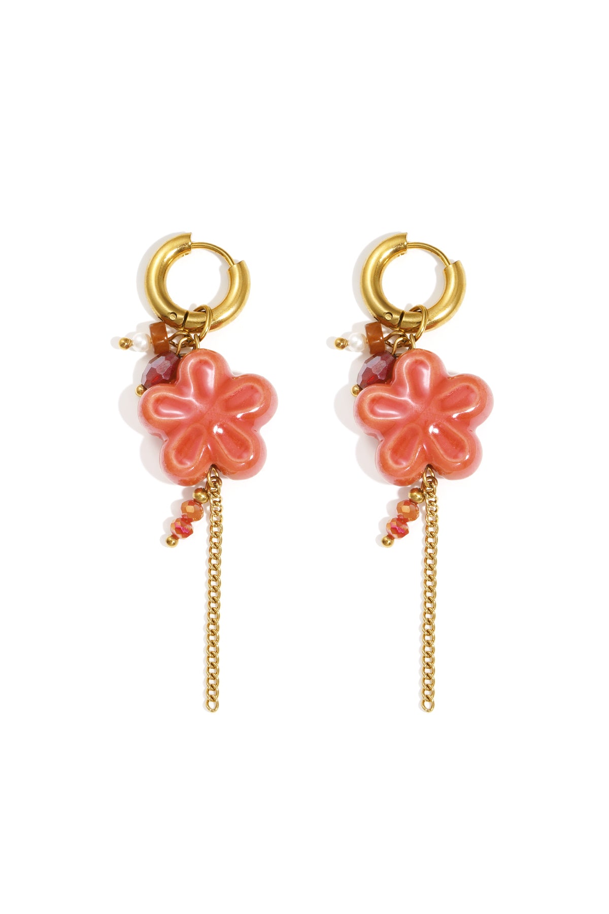 Oorbellen van roestvrij staal met bloemenmotief, casual, dagelijks, eenvoudig, serie, damessieraden