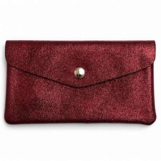 Maxi portemonnee | Metallic berry