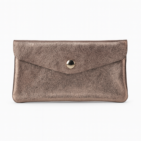 Maxi portemonnee | Metallic cocoa
