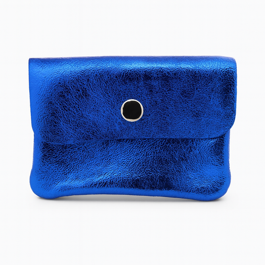 Mini portemonnee | Metallic kobalt blauw