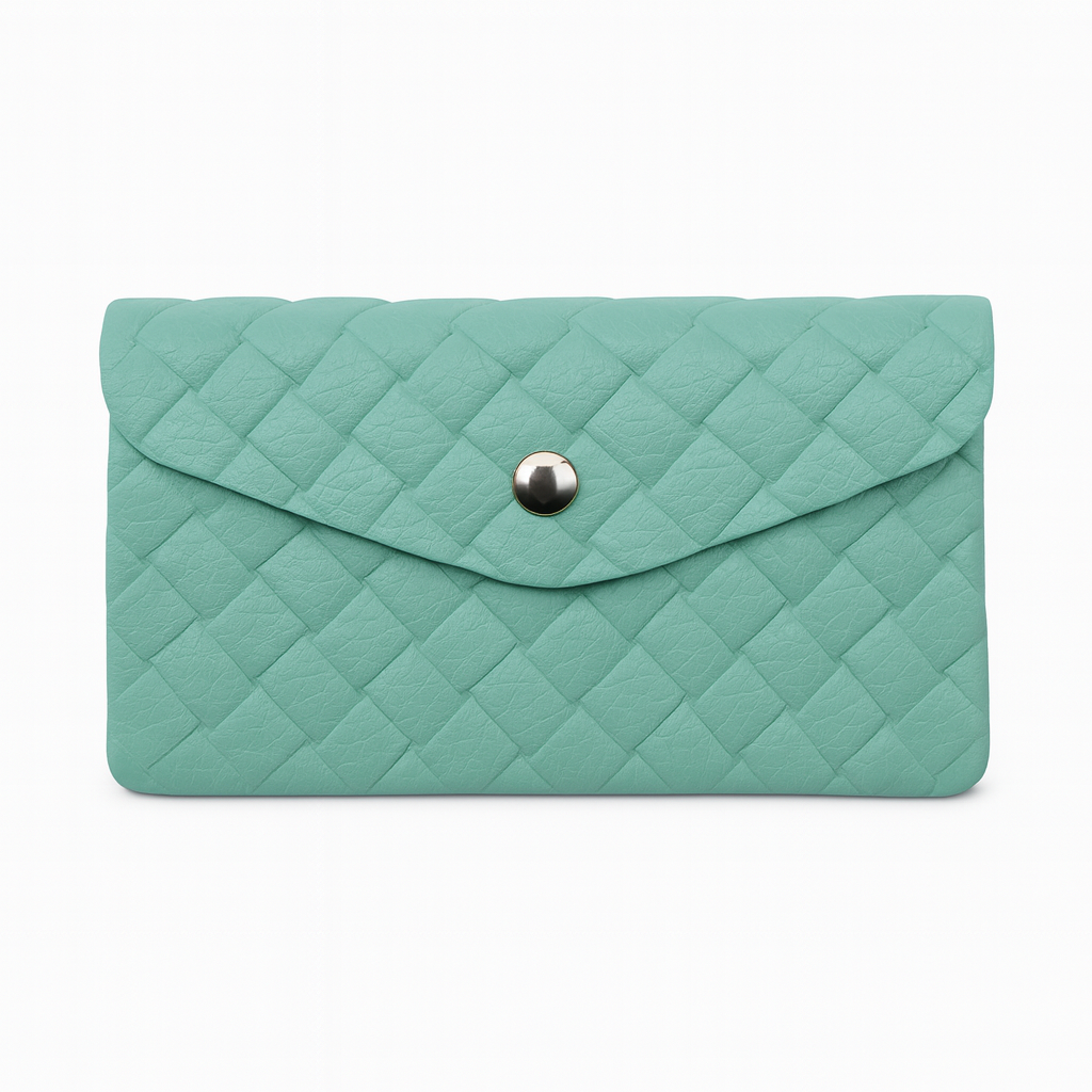 Maxi portemonnee | Weave sky aqua