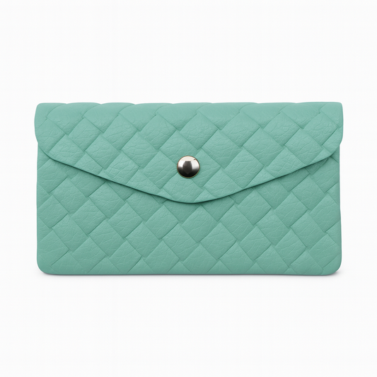 Maxi portemonnee | Weave sky aqua