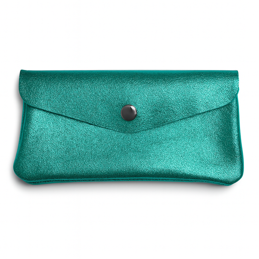Maxi portemonnee | Metallic smaragd