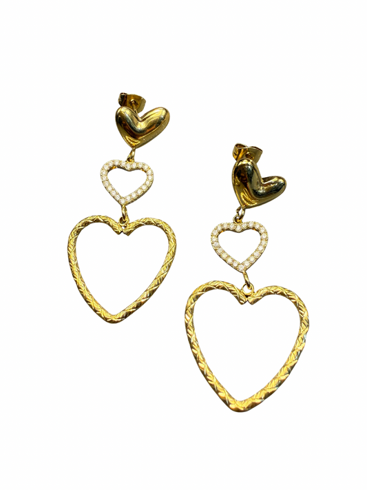 Oorbellen | 3 hartjes