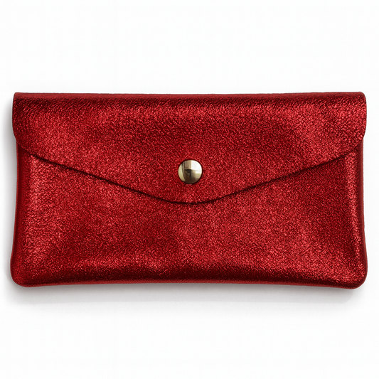Maxi portemonnee | Metallic ruby