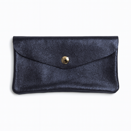Maxi portemonnee | Metallic navy