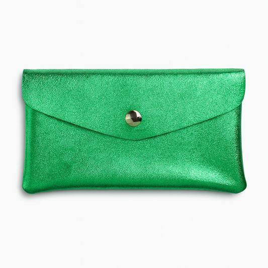 Maxi portemonnee | Metallic emerald