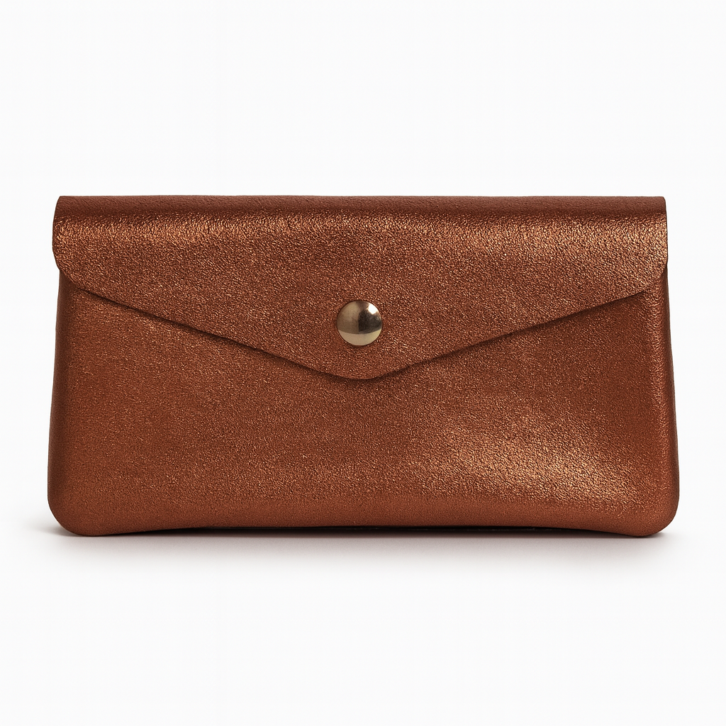 Maxi portemonnee | Metallic bronze