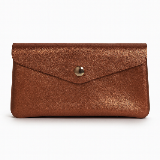 Maxi portemonnee | Metallic bronze