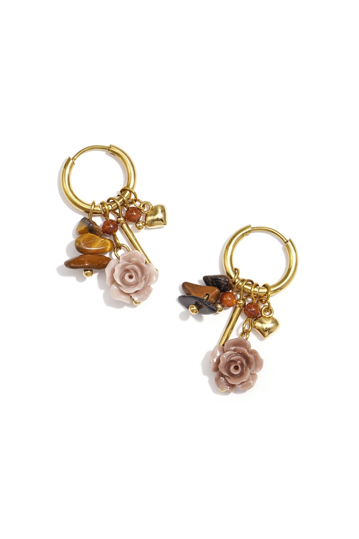 Oorbellen van roestvrij staal met bloemenmotief, casual, dagelijks, eenvoudig, serie, damessieraden