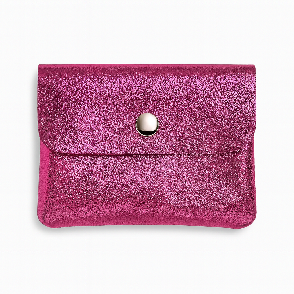 Mini portemonnee | Metallic Framboos
