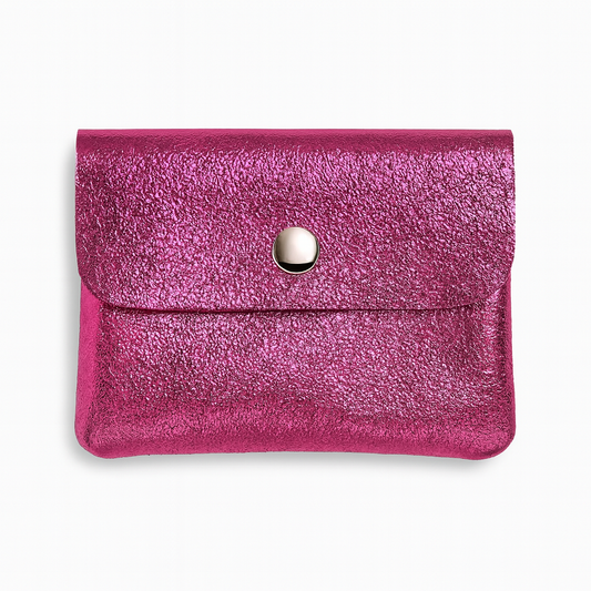 Mini portemonnee | Metallic Framboos