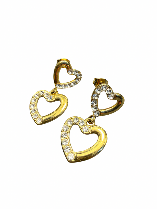 Oorbellen | Hartjes glitter