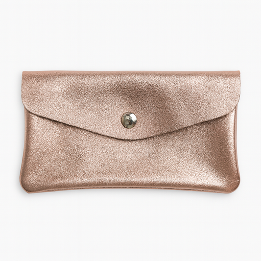 Maxi portemonnee | Metallic rose