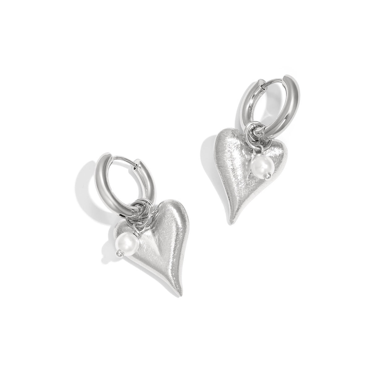 Oorbel | Hart met parel