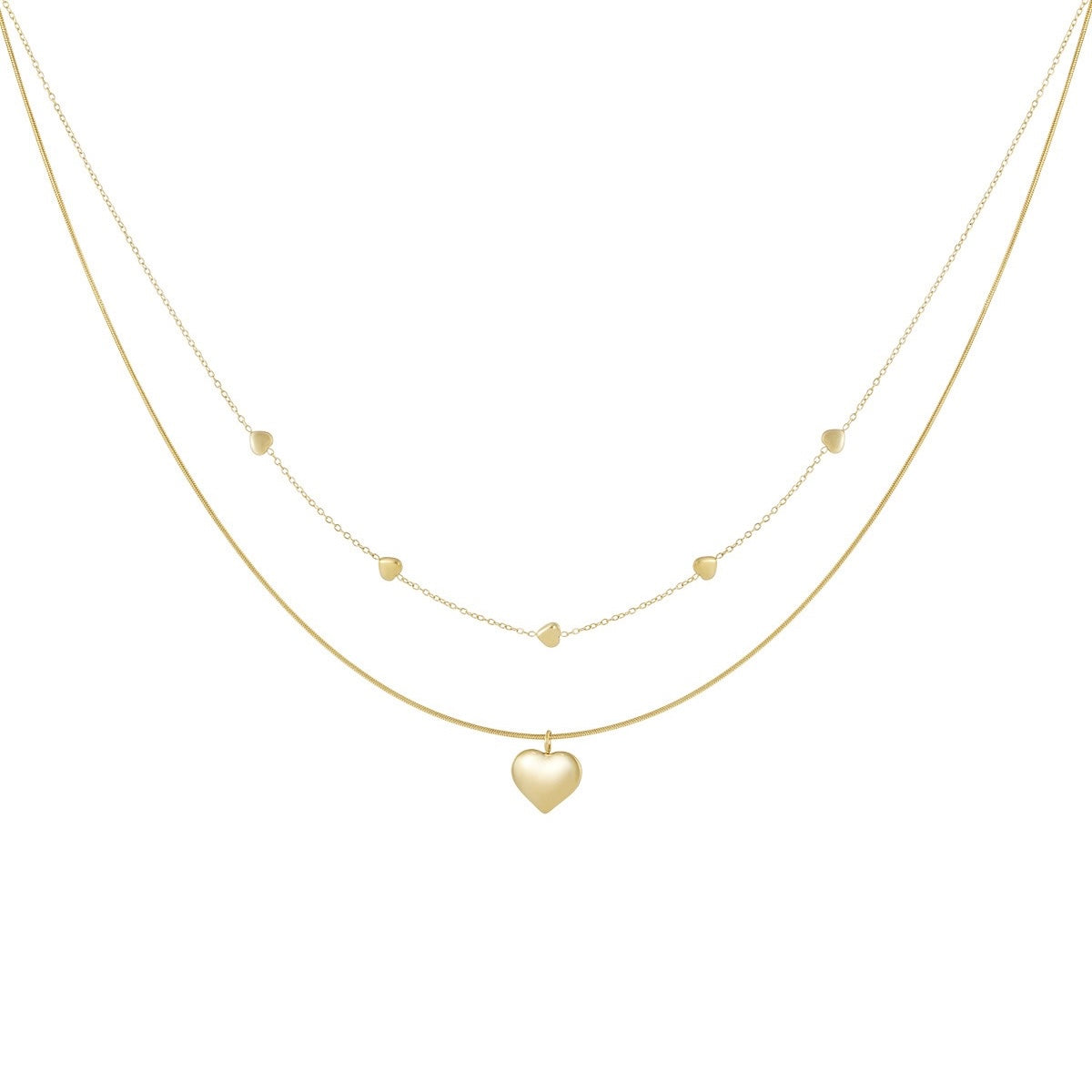 Ketting | Dubbel hart - Louxx the brand