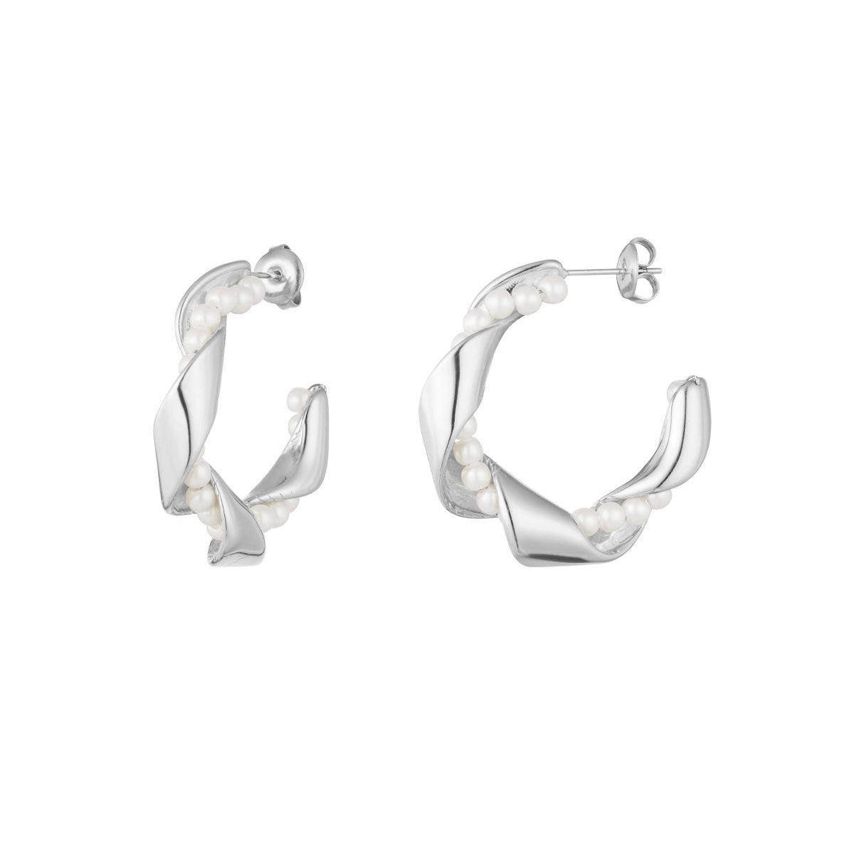 Oorbellen | Gedraaide parel