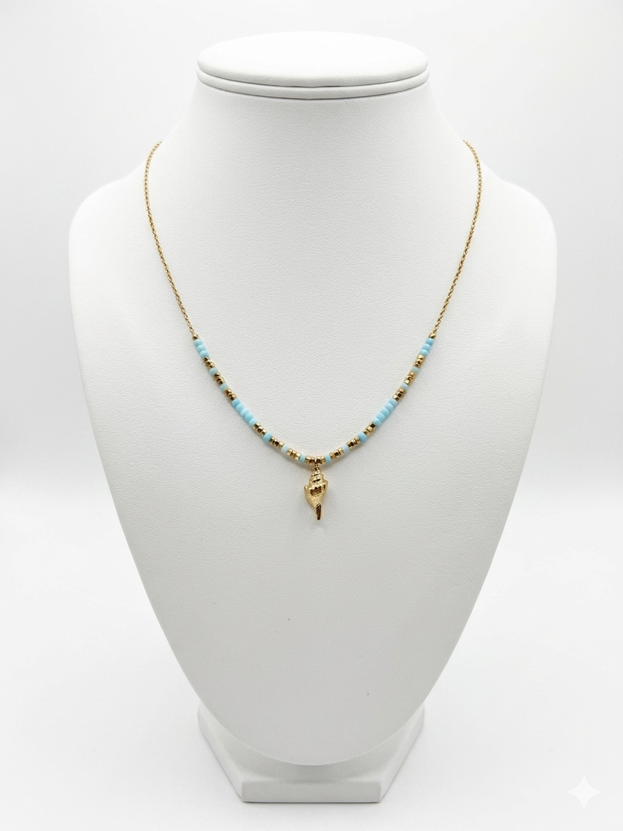 Ketting blauw schelp