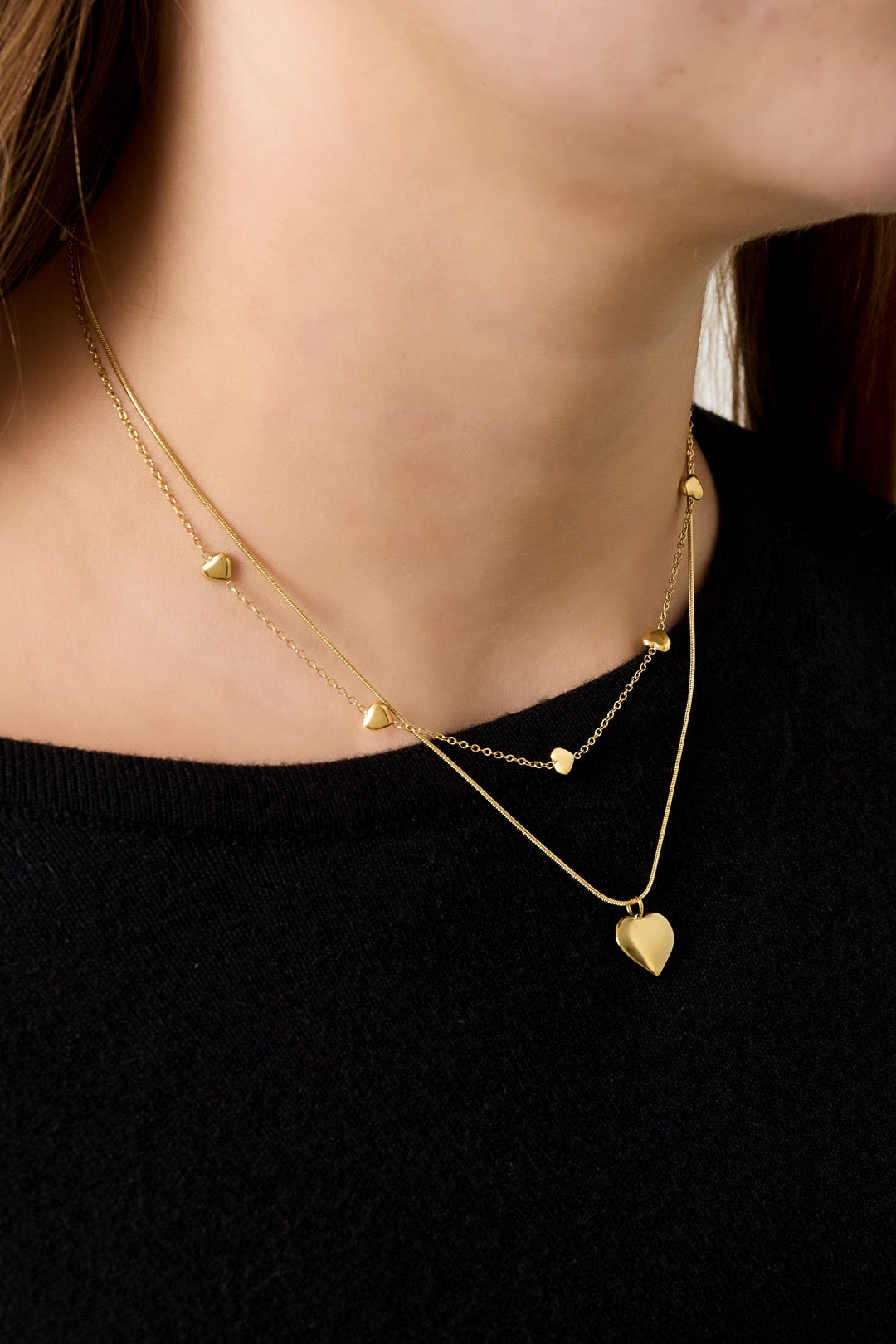 Ketting | Dubbel hart - Louxx the brand