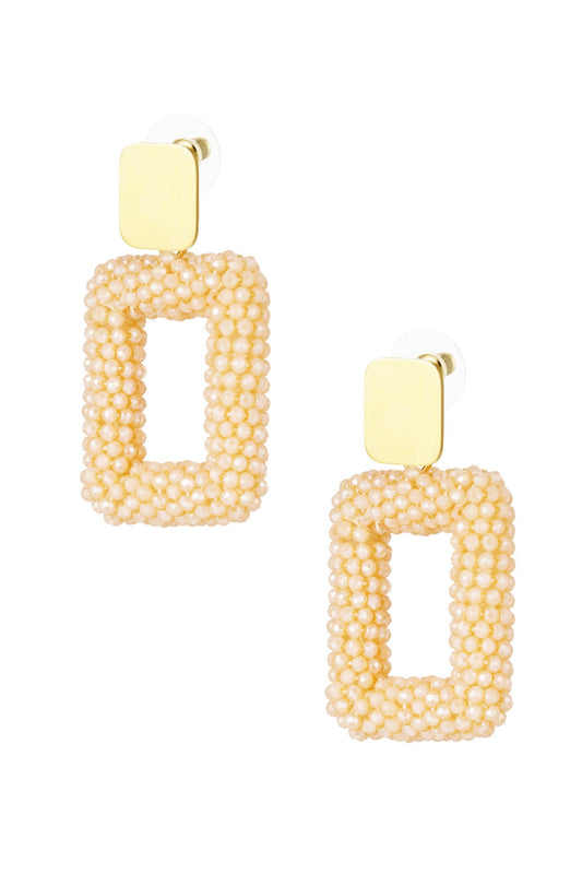 Oorbellen | Rechthoek kraal - Louxx the brand