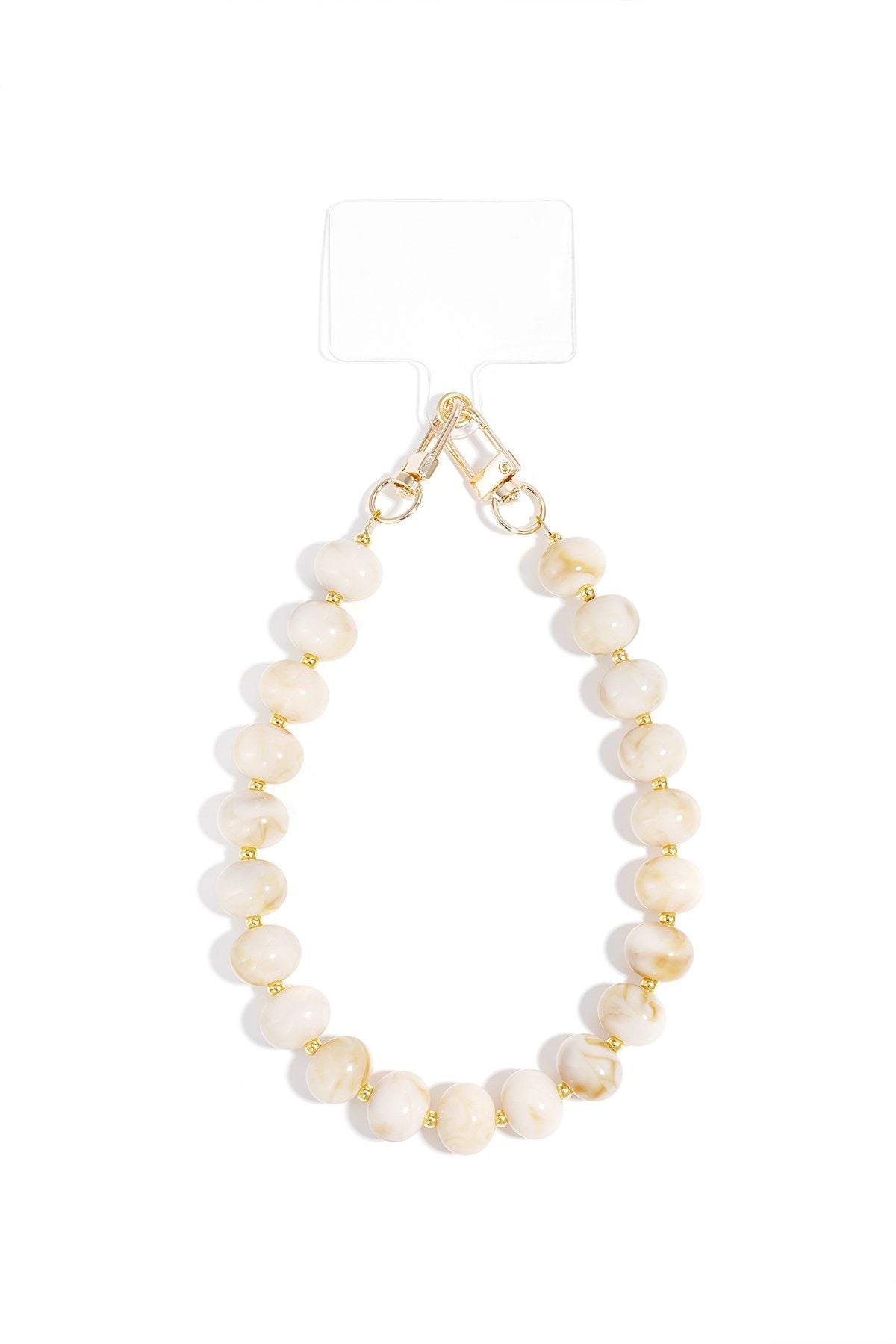 Swirl Beads telefoonkoordje in gebroken wit – Louxx