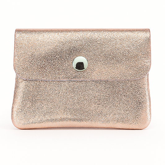 Mini portemonnee | Metallic rosé