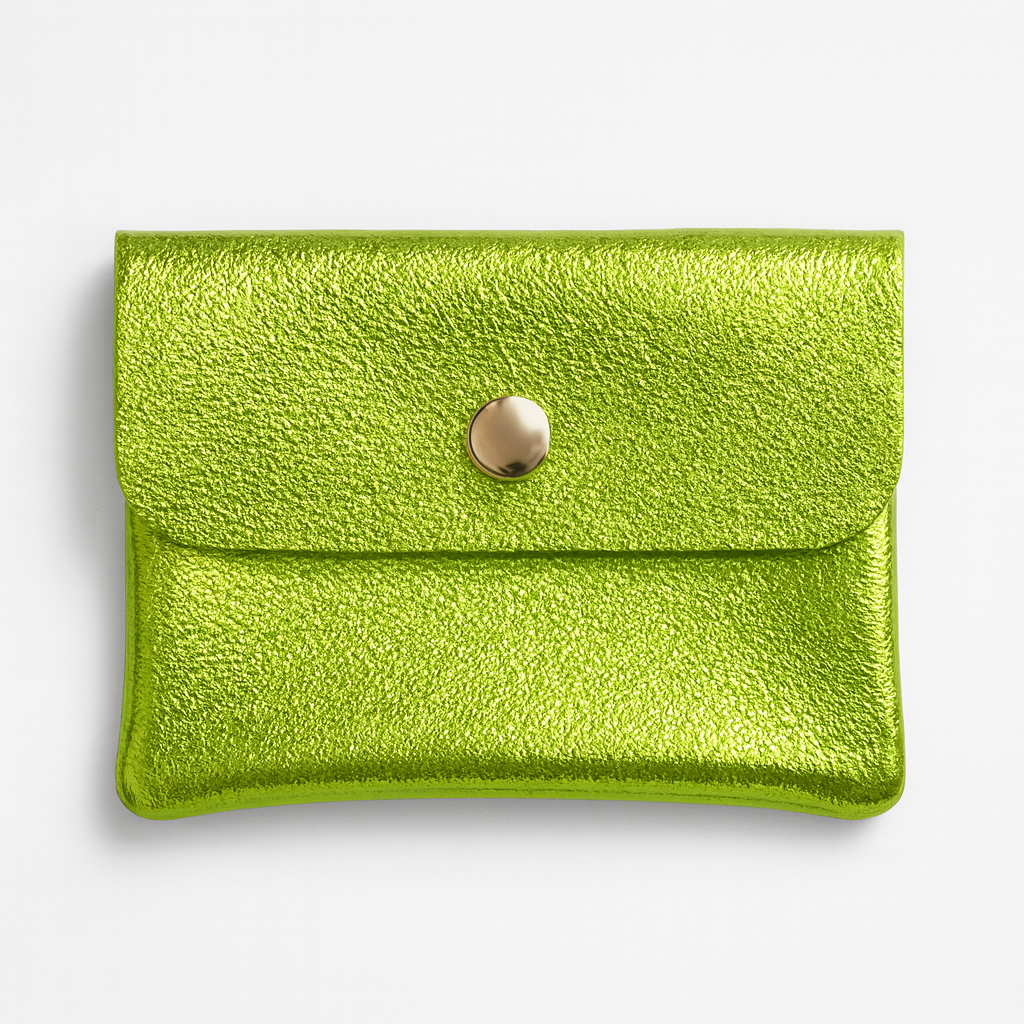 Mini portemonnee | Metallic lime