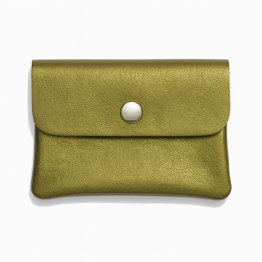 Mini portemonnee | Metallic Olive shine