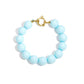 Babyblauwe kralenarmband met grote kralen en ronde sluiting