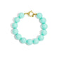 Meerblauwe kralenarmband met grote kralen en ronde sluiting