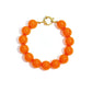 Oranje kralenarmband met grote kralen van 14 mm en ronde sluiting